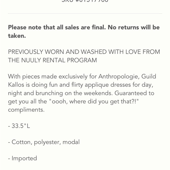 ANTHROPOLOGIE nwt guild kallos flower appliqué shift mini dress Sz 12 SOLD OUT - Picture 10 of 11